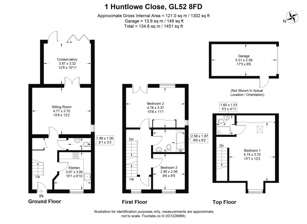 Floorplan for Huntlowe Close, Bishops Cleeve