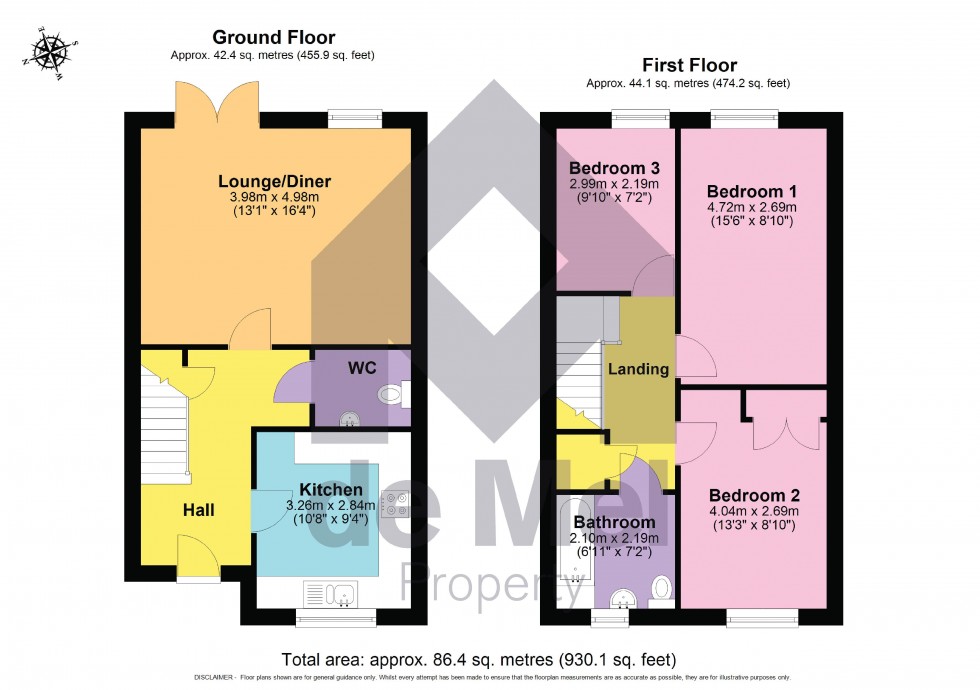 Floorplan for Hedgerow Close, Bishops Cleeve, Cheltenham, GL52