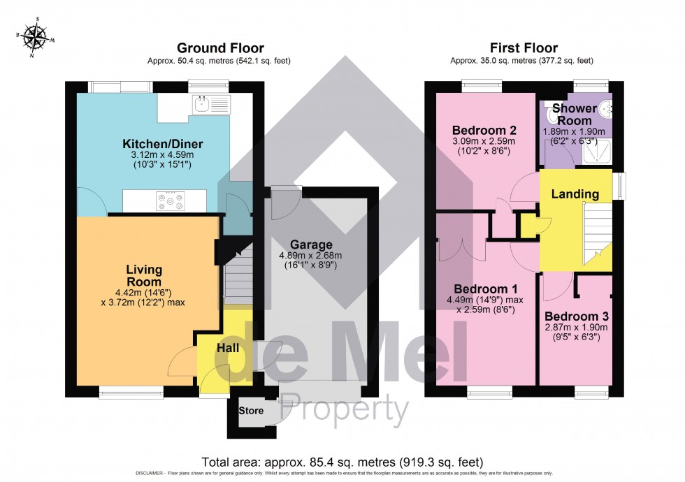 Floorplan for Maple Close, Evesham, Worcestershire, WR11
