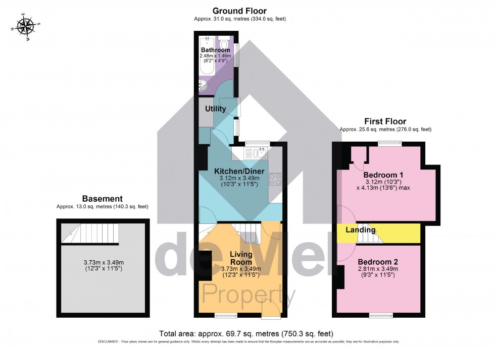 Floorplan for Gloucester Place, Cheltenham, Gloucestershire, GL52