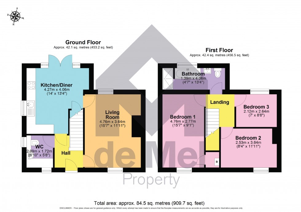 Floorplan for Abbots Road, Tewkesbury, Gloucestershire, GL20