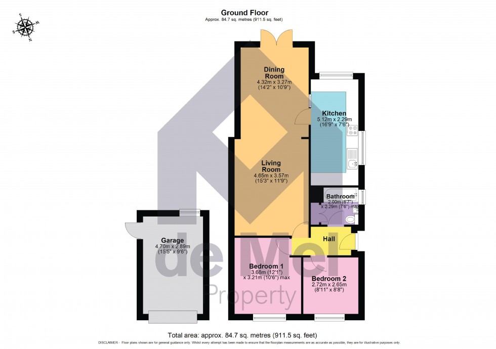 Floorplan for St. Davids Close, Cheltenham, Gloucestershire, GL51